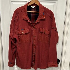 Sundance Red Waffle Knit Utility Jacket